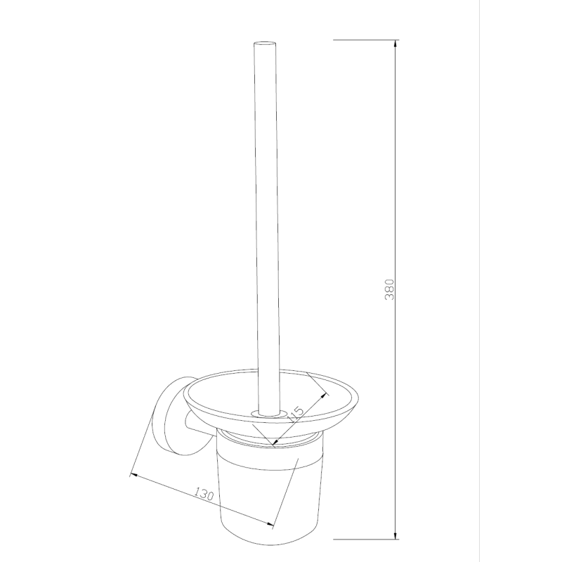 Mexen Loft brosse de toilette, chrome - 7012650-00