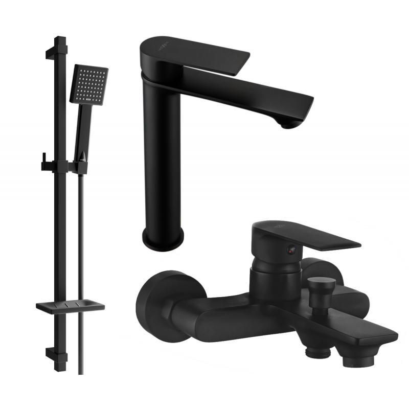 Mexen Royo DQ45 Buedzëmmeren-Set, schwaarz - 72213DQ45-70