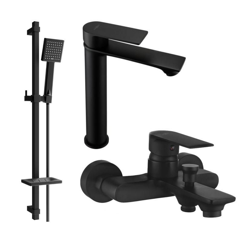 Mexen Royo DQ45 vannikomplekt, must - 72213DQ45-70
