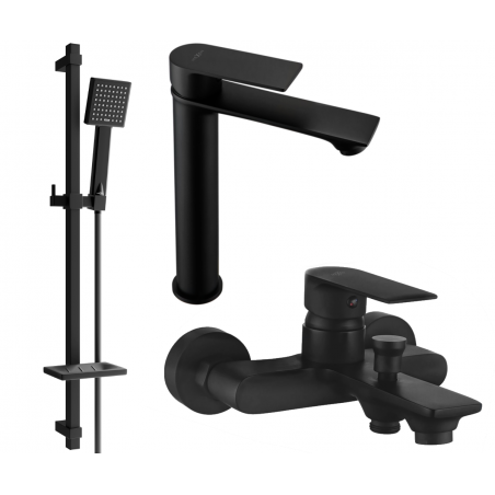 Mexen Royo DQ45 bath set, black - 72213DQ45-70