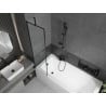 Mexen Vega rechteckige Badewanne 170 x 70 cm mit Verkleidung und 1-flügeliger Abtrennung 50 cm, schwarzes Muster - 550117070X95?
