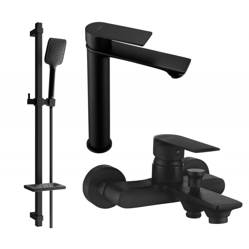 Mexen Royo DQ62 ensemble de baignoire, noir - 72213DQ62-70