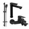 Mexen Royo DQ62 conjunto de bañera, negro - 72213DQ62-70