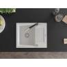 Mexen Enzo granite kitchen sink 1-bowl with drainer and Flora kitchen tap, white - 6506-20-670401-07