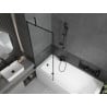 Mexen Vega rechteckige Wanne 170 x 70 cm mit Verkleidung und 1-flügeliger Trennwand 70 cm, schwarzes Muster - 550117070X9507007?