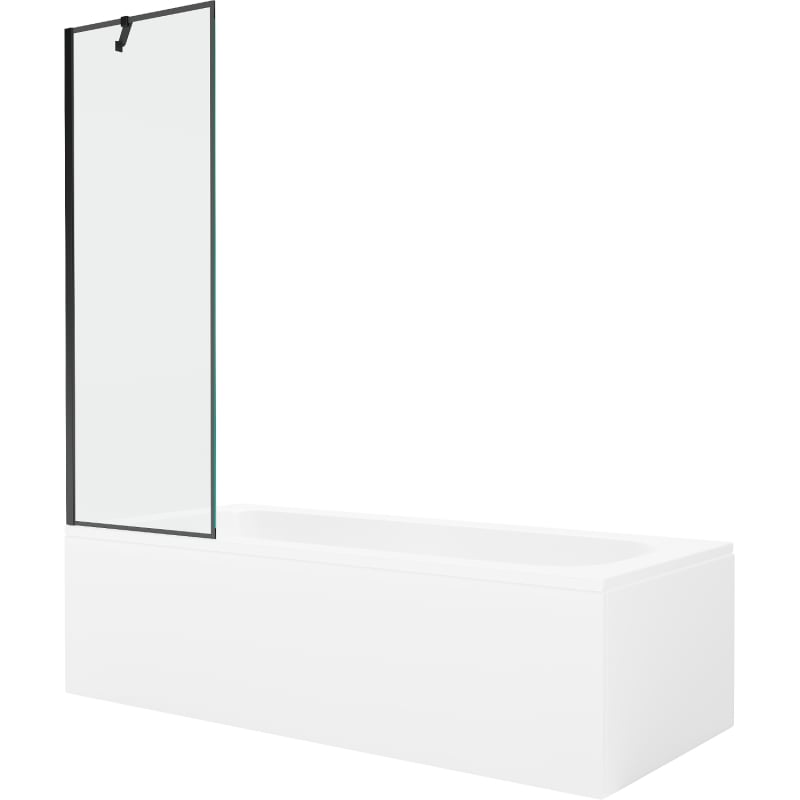 Mexen Vega rectangular bathtub 170 x 70 cm with casing and 1-wing screen 60 cm, black pattern - 550117070X9506007070