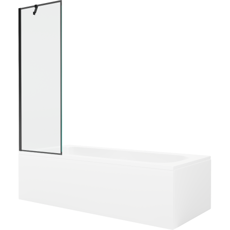 Mexen Vega rechteckige Badewanne 170 x 70 cm mit Verkleidung und 1-flügeliger Duschwand 60 cm, schwarzes Muster - 550117070X950?