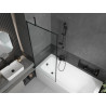 Mexen Vega pravokutna kada 170 x 70 cm s oblogom i paravanom s jednim krilom 80 cm, crni uzorak - 550117070X9508007070