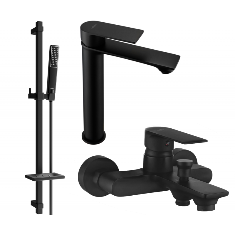 Mexen Royo DQ72 conjunto de baño, negro - 72213DQ72-70
