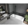 Mexen Vega rechteckige Wanne 170 x 70 cm mit Verkleidung und 1-flügeliger Trennwand 90 cm, schwarzes Muster - 550117070X9509007?