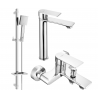 Mexen Royo DQ45 bath set, chrome - 72213DQ45-00
