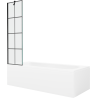 Mexen Vega baignoire rectangulaire 170 x 70 cm avec tablier et paroi de douche 1 volet 50 cm, motif noir - 550117077X9505007077