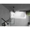 Mexen Vega rechteckige Badewanne 170 x 70 cm mit Verkleidung und 1-flügeliger Abtrennung 50 cm, schwarzes Muster - 550117077X95?