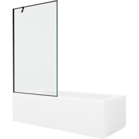 Mexen Vega Rectangular bathtub 170 x 70 cm with casing and 1-panel screen 100 cm, black pattern - 550117070X9510007070