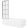 Mexen Vega rechteckige Badewanne 170 x 70 cm mit Verkleidung und 1-flügeliger Abtrennung 70 cm, schwarzes Muster - 550117077X95?