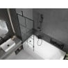 Mexen Vega rechteckige Badewanne 170 x 70 cm mit Verkleidung und 1-flügeliger Abtrennung 70 cm, schwarzes Muster - 550117077X95?