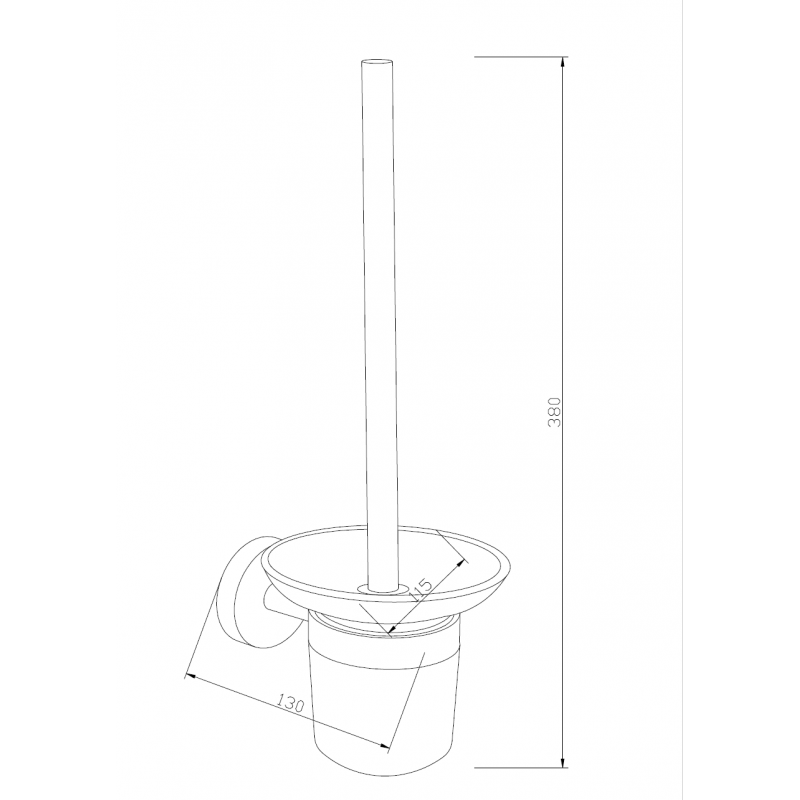 Mexen Loft toiletborstel, zwart - 7012650-70