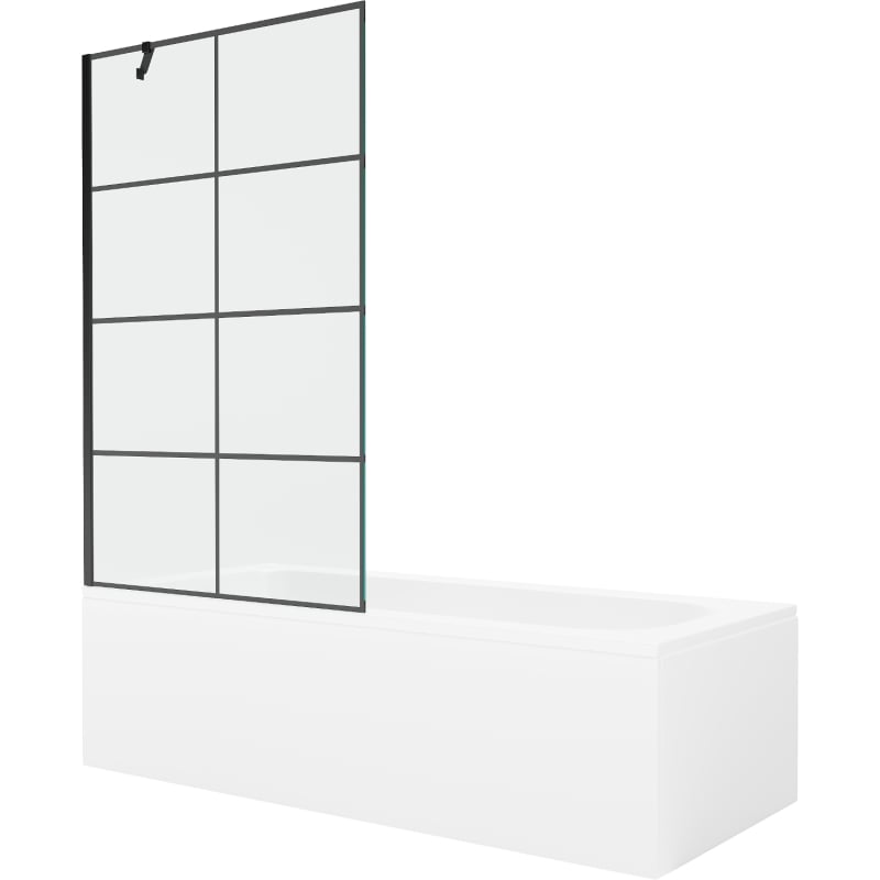 Mexen Vega ristkülikukujuline vann 170 x 70 cm koos korpuse ja 1-poolse vaheseinaga 100 cm, must muster - 550117077X9510007077