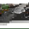 Mexen Enzo Granitspüle mit 1 Becken, Abtropffläche und Küchenarmatur Flora, schwarz/gold glänzend - 6506-75-670401-07