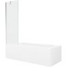 Mexen Vega rechthoekig bad 180 x 80 cm met ombouw en 1-delige scherm 60 cm, transparant, chroom - 550118080X9506000001