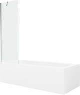 Mexen Vega Rechteckeg Buedbidden 180 x 80 cm mat Verkleedung an 1-Flille Faltwand 60 cm, transparent, Chrom