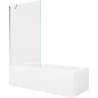 Mexen Vega rechteckige Wanne 180 x 80 cm mit Verkleidung und 1-flügeliger Abtrennung 100 cm, transparent, Chrom - 550118080X951?