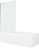 Mexen Vega pravokutna kada 180 x 80 cm s oblogom i paravanom s jednim krilom 100 cm, prozirna, krom - 550118080X9510000001