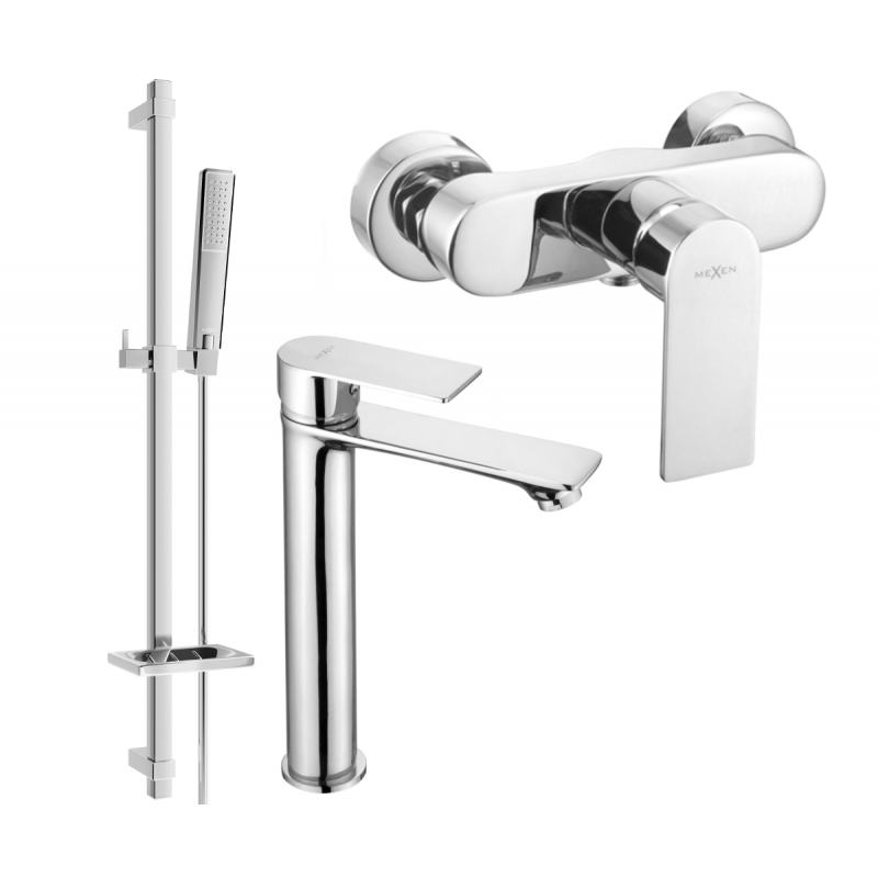 Mexen Royo DQ72 doucheset, chroom - 72214DQ72-00