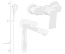 Mexen Royo DF40 shower set, white - 72214DF40-20