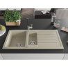 Mexen Andres Granitspüle 1,5-beckig mit Abtropffläche und Küchenarmatur Flora, beige - 6515-69-670401-07