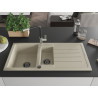 Mexen Andres fregadero de granito de 1,5 cubetas con escurridor y grifo de cocina Flora, beige - 6515-69-670401-07-B
