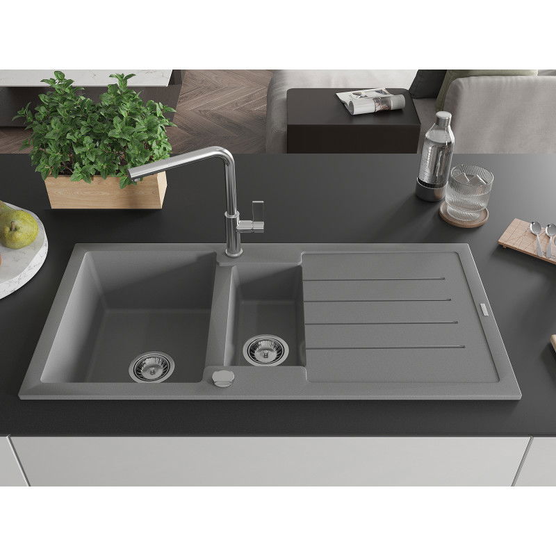 Mexen Andres Granit-Spullsteen 1,5-Fach mat Oflaaf an Kichenkran Flora, gro - 6515-71-670401-00