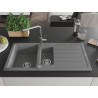 Mexen Andres Granitspüle 1,5-Becken mit Abtropffläche und Küchenarmatur Flora, grau - 6515-71-670401-00