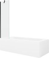 Mexen Vega taisnstūra vanna 180 x 80 cm ar apvalku un 1-wingejo dušas sienu 50 cm, caurspīdīga, melna - 550118080X9505000070