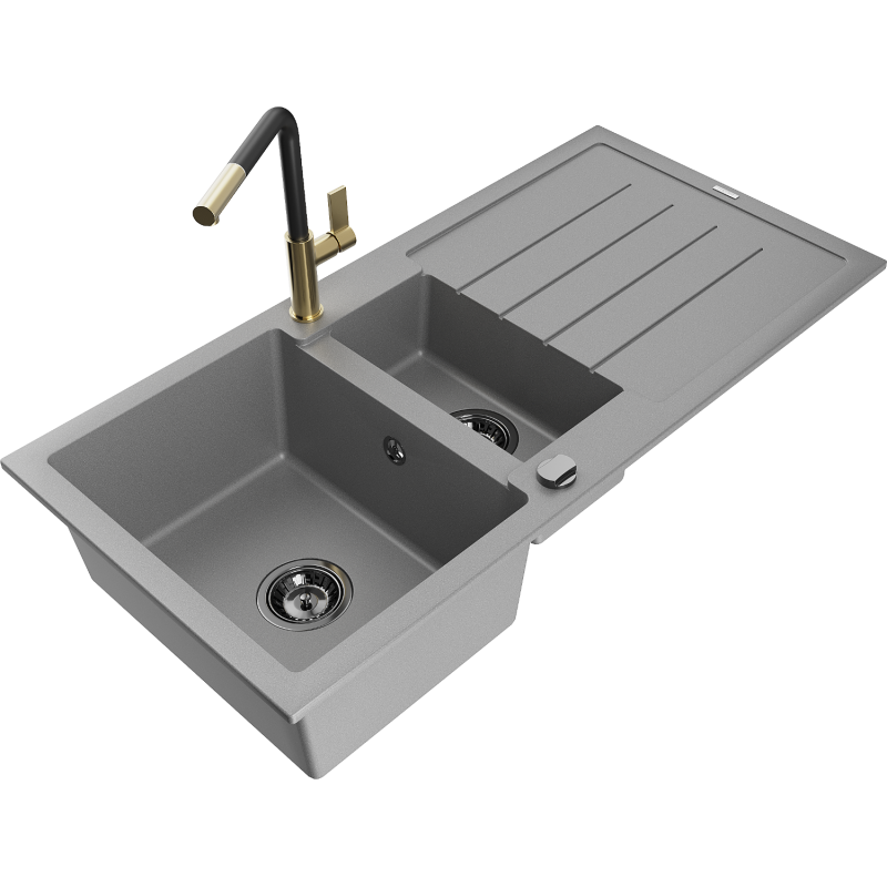 Mexen Andres granit Ofank 1,5-Kummer mat Oflaafstut an Kichekraan Flora, gro - 6515-71-670401-57-B