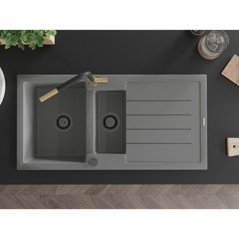 Mexen Andres granit Ofank 1,5-Kummer mat Oflaafstut an Kichekraan Flora, gro - 6515-71-670401-57-B