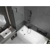 Mexen Vega rechteckige Wanne 180 x 80 cm mit Verkleidung und 1-flügeliger Trennwand 60 cm, transparent, schwarz - 550118080X950?