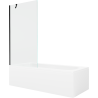 Mexen Vega rectangular bathtub 180 x 80 cm with enclosure and 1-wing screen 90 cm, transparent, black - 550118080X9509000070
