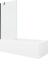 Mexen Vega taisnstūra vanna 180 x 80 cm ar apdari un 1-spārnu ekrānu 90 cm, caurspīdīgs, melns - 550118080X9509000070