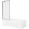 Mexen Vega rechteckige Badewanne 180 x 80 cm mit Verkleidung und 1-flügeligem Paravent 80 cm, schwarzes Muster - 550118080X9508?