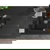 Mexen Andres Granitspüle 1,5-Kammer mit Abtropffläche und Küchenarmatur Flora, schwarz - 6515-77-670401-00