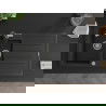 Mexen Andres Granitspüle 1,5-Becken mit Abtropffläche und Küchenarmatur Flora, schwarz - 6515-77-670401-07