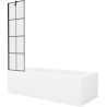Mexen Vega rechthoekige badkuip 180 x 80 cm met omkasting en 1-delige scherm 50 cm, zwart patroon - 550118080X9505007077