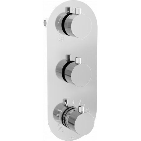 Mexen Kai thermostatische bad-douchekraan met drie uitgangen, chroom - 77603-00