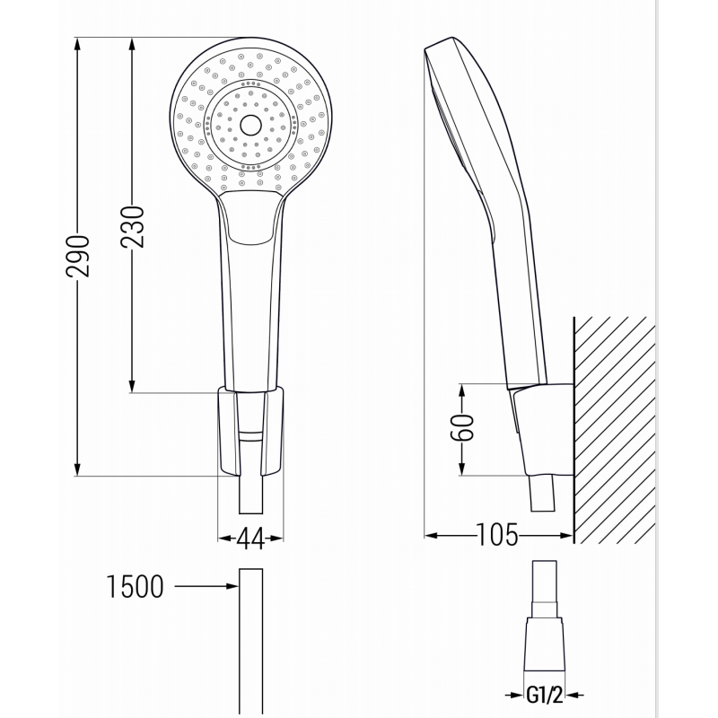 Mexen Royo R05 badkraanset, wit - 72213R05-20