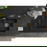 Mexen Tomas 2-Kammer Granitspüle mit Küchenarmatur Flora, schwarz/silber metallisch - 6516-73-670401-57-G