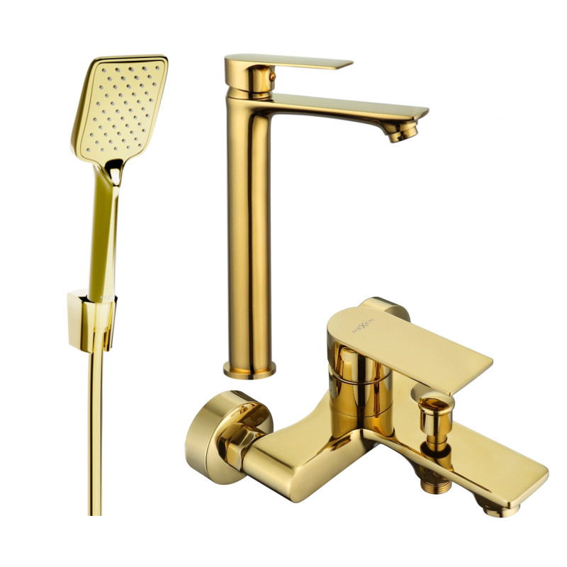 Mexen Royo R62 bathtub set, gold - 72213R62-50