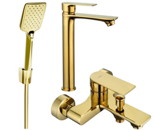 Mexen Royo R62 bathtub set, gold - 72213R62-50