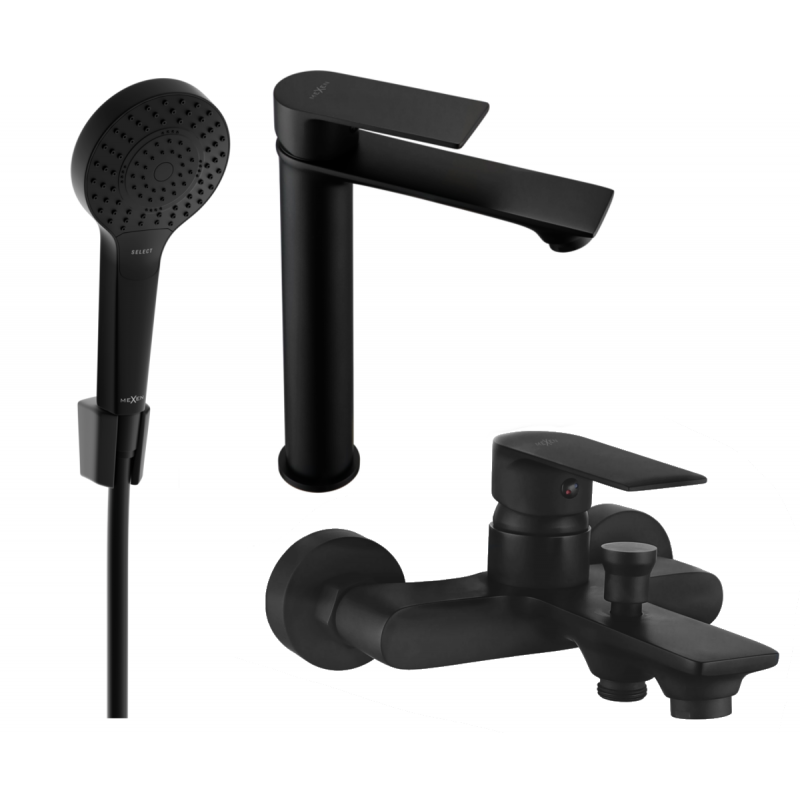 Mexen Royo R05 bath set, black - 72213R05-70