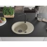 Mexen Kevin Granitspüle einteilig mit Abtropffläche und Küchenarmatur Flora, beige - 6517-69-670401-70-B